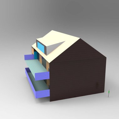 ev alanı işleme sonuçları blender uygulamasından 3D tasarım