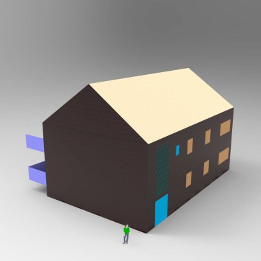 ev alanı işleme sonuçları blender uygulamasından 3D tasarım