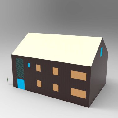 ev alanı işleme sonuçları blender uygulamasından 3D tasarım