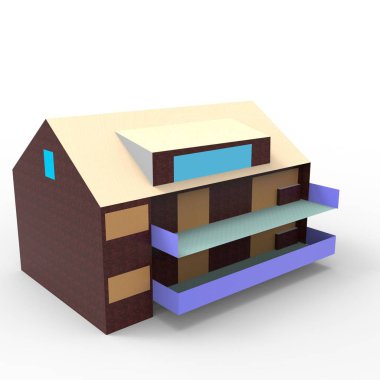 ev alanı işleme sonuçları blender uygulamasından 3D tasarım