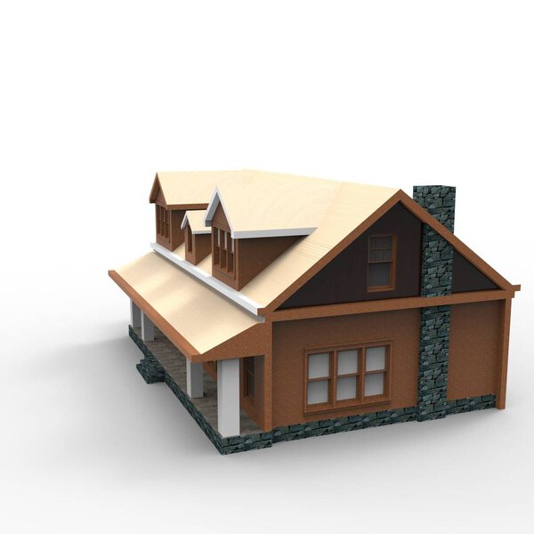 3D design of home space rendering results from the blender application