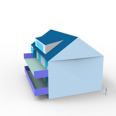 ev alanı işleme sonuçları blender uygulamasından 3D tasarım