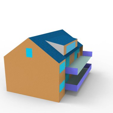 ev alanı işleme sonuçları blender uygulamasından 3D tasarım