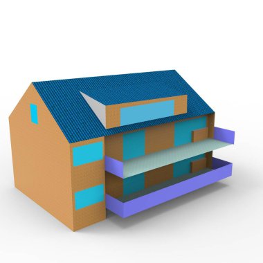 ev alanı işleme sonuçları blender uygulamasından 3D tasarım