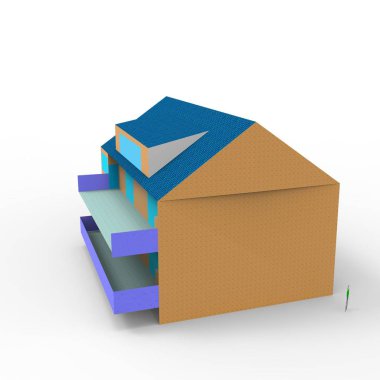 ev alanı işleme sonuçları blender uygulamasından 3D tasarım