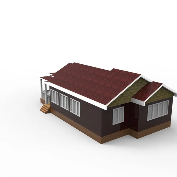 3D σχεδιασμός της χώρο στο σπίτι καθιστώντας τα αποτελέσματα από την εφαρμογή του μπλέντερ — Φωτογραφία Αρχείου