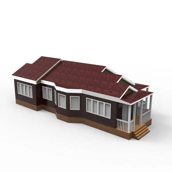 Desain 3D dari perenderan ruang rumah dihasilkan dari aplikasi blender — Stok Foto