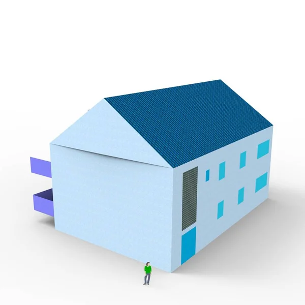 La progettazione 3D del rendering dello spazio domestico deriva dall'applicazione del frullatore — Foto Stock