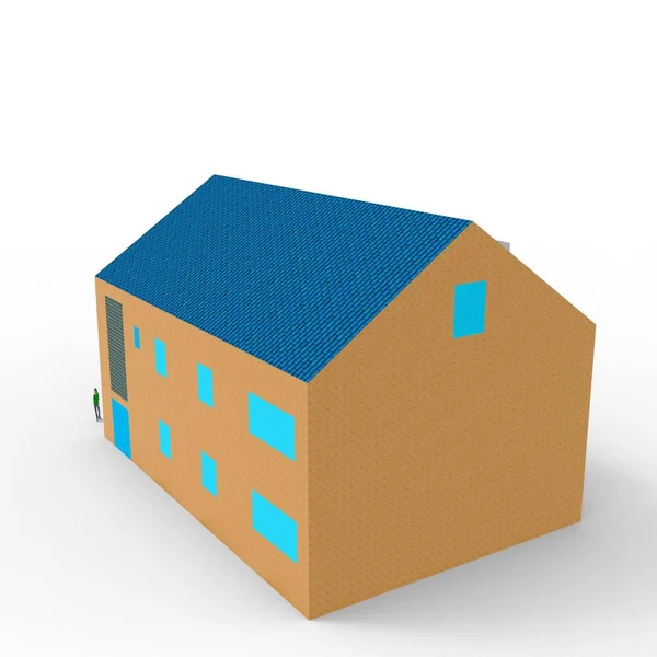 Design 3D de resultados de renderização de espaço em casa a partir da aplicação de liquidificador — Fotografia de Stock