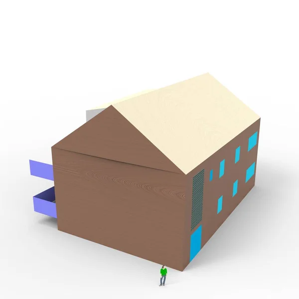 Conception 3D du rendu de l'espace domestique résultant de l'application du mélangeur — Photo