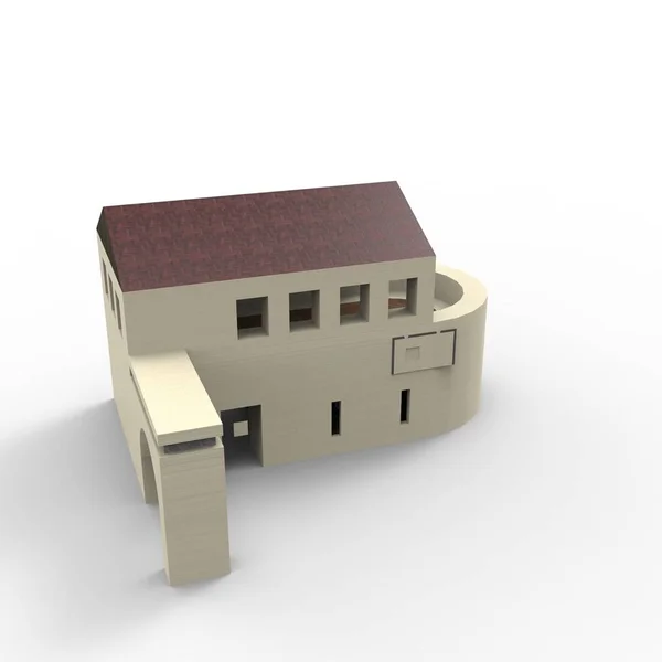 Diseño 3D de los resultados de renderizado del espacio doméstico de la aplicación blender — Foto de Stock