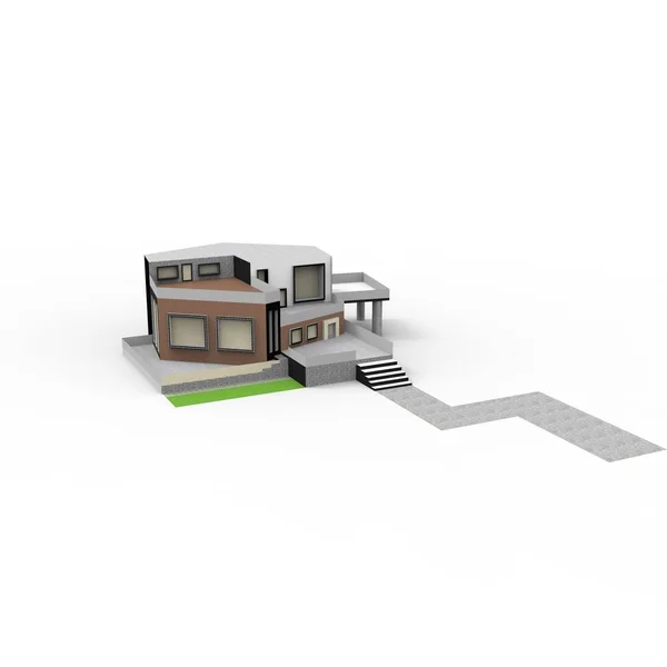 3D návrh domácí prostor vykreslení výsledků z mixéru aplikace — Stock fotografie