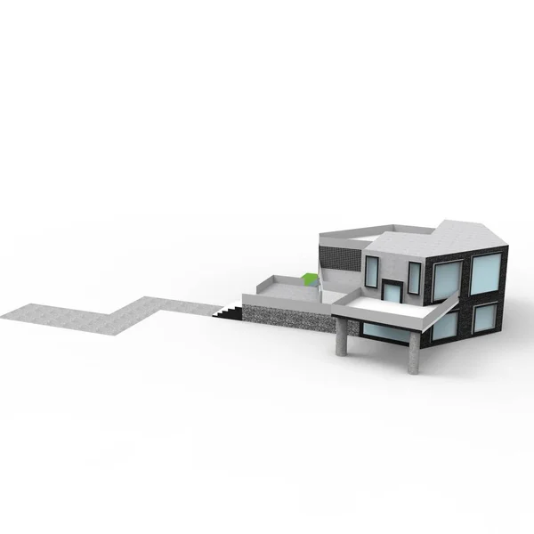3D design, otthon tér megjelenítő eredmények a mixer alkalmazás — Stock Fotó