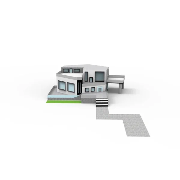 Design 3D de resultados de renderização de espaço em casa a partir da aplicação de liquidificador — Fotografia de Stock