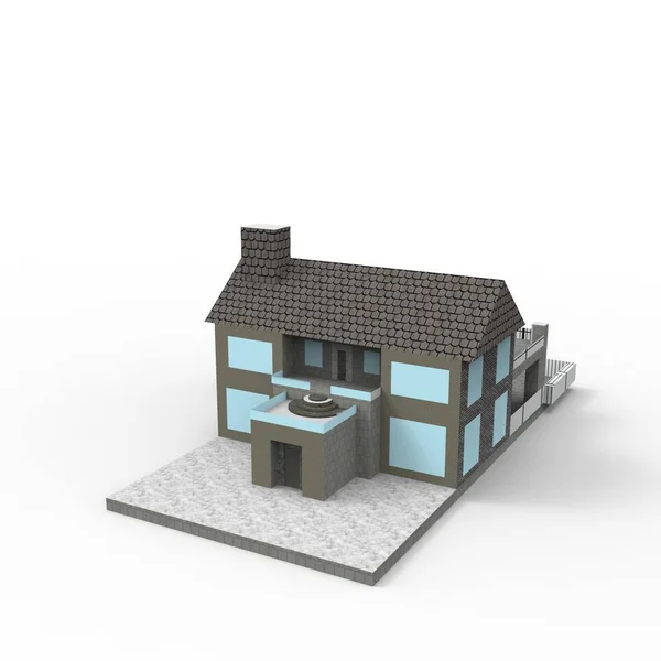 3D σχεδιασμός της χώρο στο σπίτι καθιστώντας τα αποτελέσματα από την εφαρμογή του μπλέντερ — Φωτογραφία Αρχείου