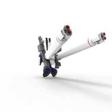 Bir blender aracı kullanılarak oluşturulan robotların 3d render