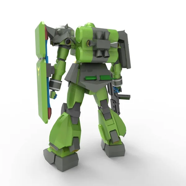 3D рендеринг роботов, созданных с помощью инструмента блендера — стоковое фото