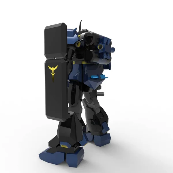 Bir blender aracı kullanılarak oluşturulan robotların 3d render — Stok fotoğraf