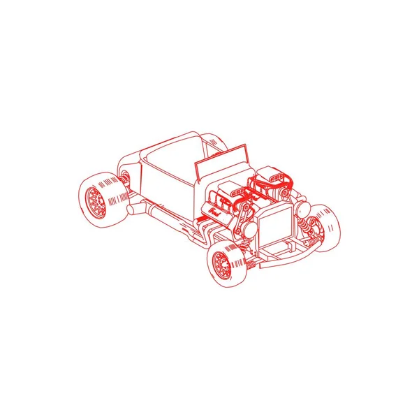 Linkovou kresbu moderního auta. — Stockový vektor