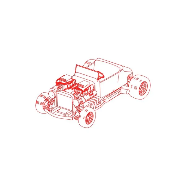 Arte de línea de coche moderno . — Archivo Imágenes Vectoriales