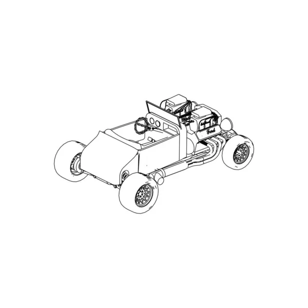 Arte de línea de coche moderno . — Vector de stock