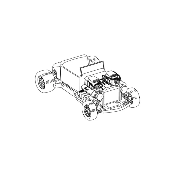 Arte de línea de coche moderno . — Vector de stock