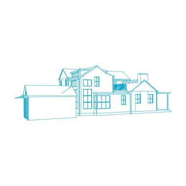 modern mimari dış. mimari soyut. Plan veya Tel çerçeve stili