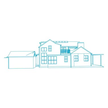 modern mimari dış. mimari soyut. Plan veya Tel çerçeve stili