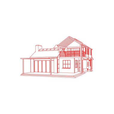 modern mimari dış. mimari soyut. Plan veya Tel çerçeve stili