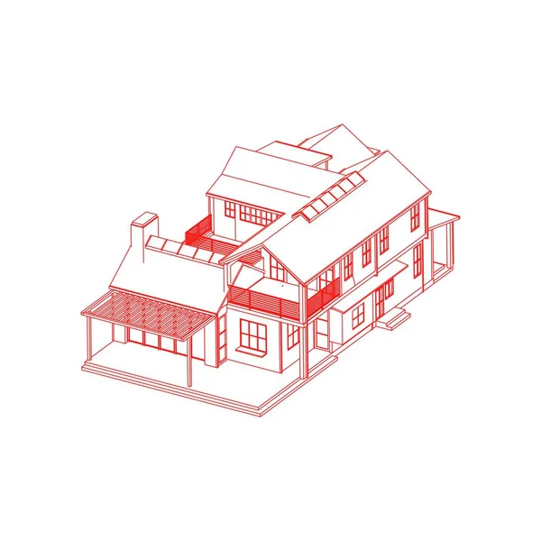 House building architecture concept sketch 3d illustration. modern architecture exterior. architecture abstract.