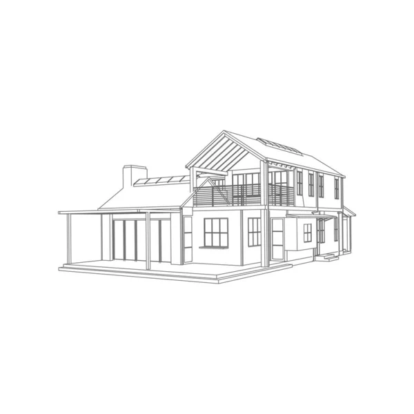 modern mimari dış. mimari soyut. Plan veya Tel çerçeve stili