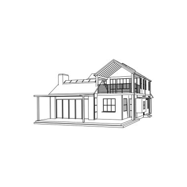 modern mimari dış. mimari soyut. Plan veya Tel çerçeve stili