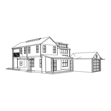 modern mimari dış. mimari soyut. Plan veya Tel çerçeve stili