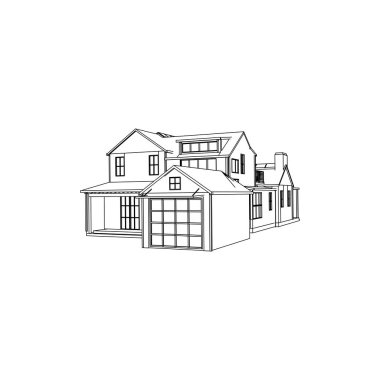 modern mimari dış. mimari soyut. Plan veya Tel çerçeve stili