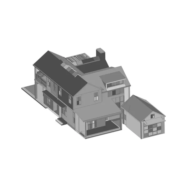 Концепция домостроения. Стиль Blueprint или e-frame . — стоковый вектор