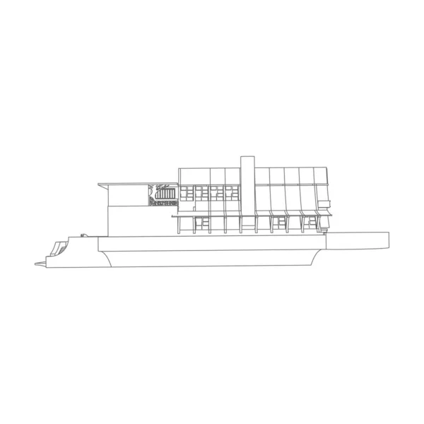 Casa edifício arquitetura conceito ilustração. Blueprint ou estilo Wire-frame. arquitetura moderna exterior. arquitetura abstrata . —  Vetores de Stock