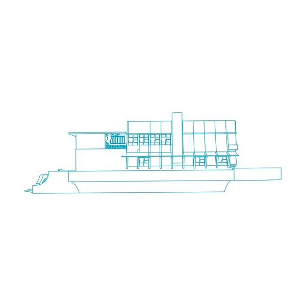 Maison bâtiment architecture concept illustration. Blueprint ou style Wire-frame. architecture moderne extérieure. architecture résumé . — Image vectorielle