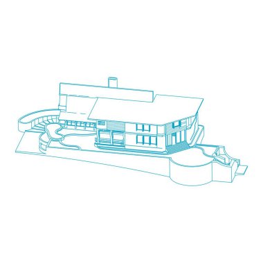 modern mimari dış. mimari soyut. Plan veya Tel çerçeve stili