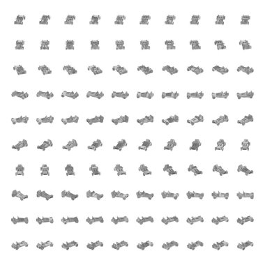 100 sets of colored car rotations