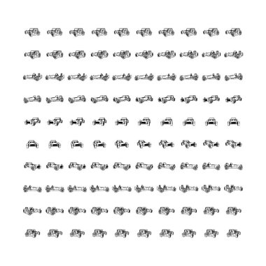 100 sets lineart car rotation