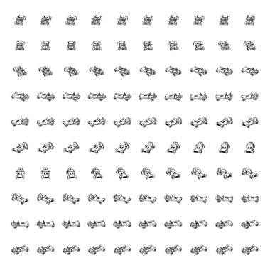 100 sets lineart car rotation