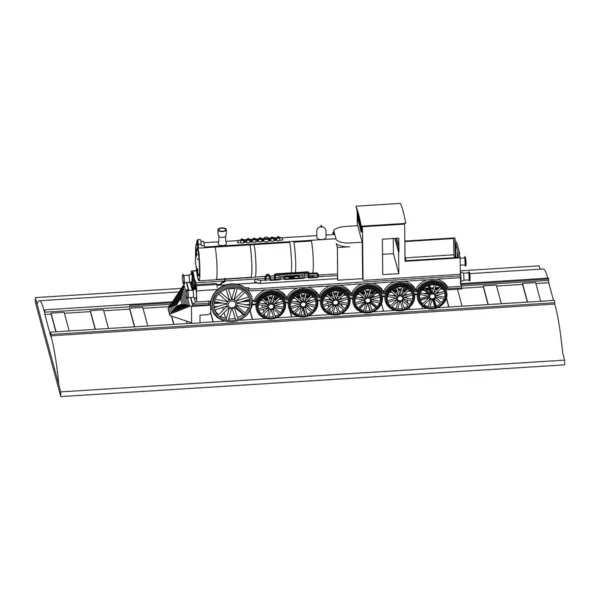 Lijnkunst van de trein — Stockvector