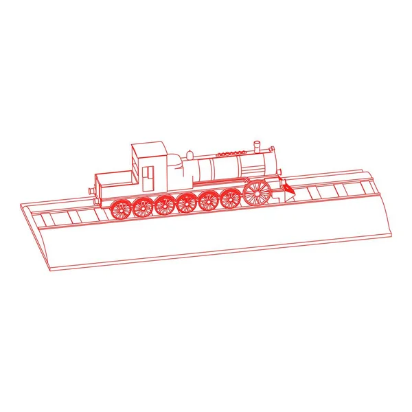 Line art of the train — Stock Vector