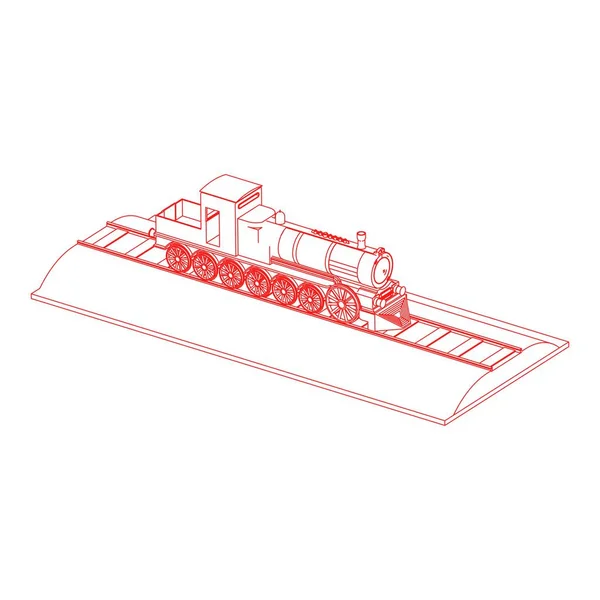 列車の線画 — ストックベクタ