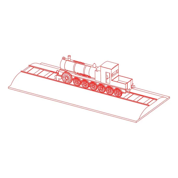 Tågets linjekonst — Stock vektor