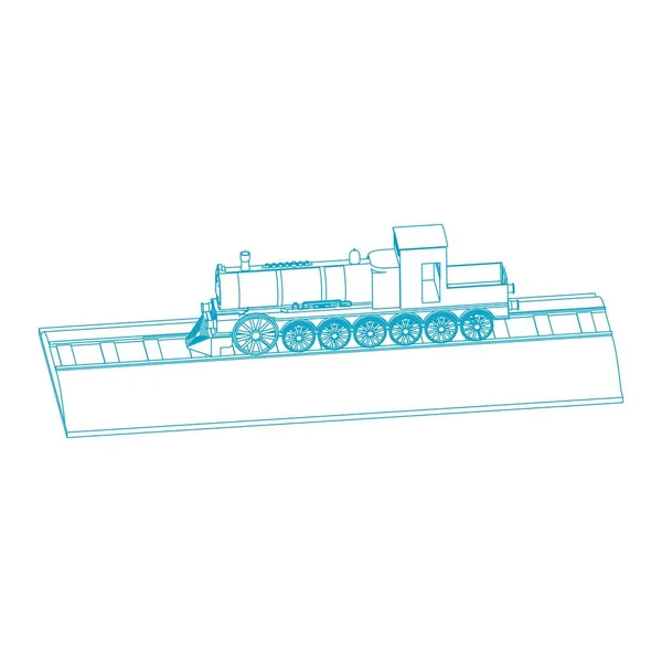 Line art of the train — Stock Vector