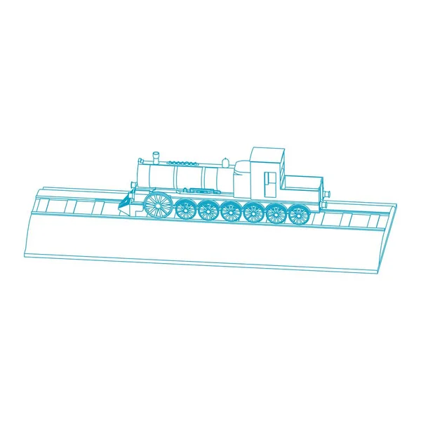 Línea de arte del tren — Archivo Imágenes Vectoriales