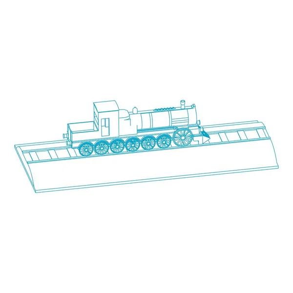 Art linéaire du train — Image vectorielle