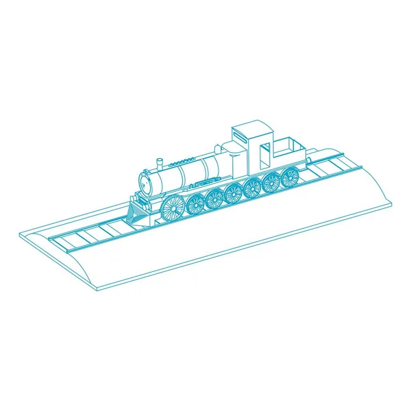 Línea de arte del tren — Archivo Imágenes Vectoriales