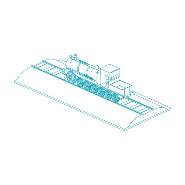 Línea de arte del tren — Vector de stock